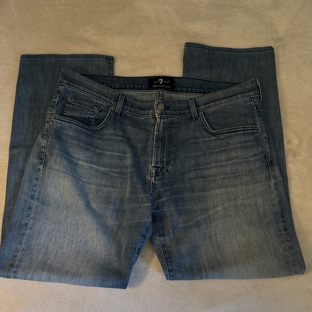 7 For All Mankind Luxe Performance Light Wash Jeans Size 36